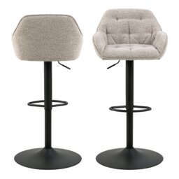 Rackhams Brooke Swivel Bar Stool with Height Adjustable Function in Monza Beige Set of 2 - 1 - thumbnail 2