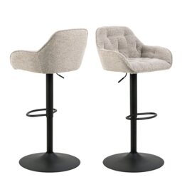 Rackhams Brooke Swivel Bar Stool with Height Adjustable Function in Monza Beige Set of 2 - 1 - thumbnail 1
