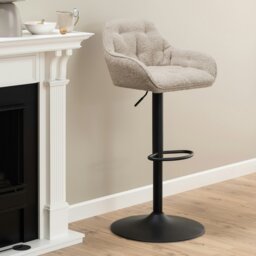 Rackhams Brooke Swivel Bar Stool with Height Adjustable Function in Monza Beige Set of 2 - 1 - thumbnail 4