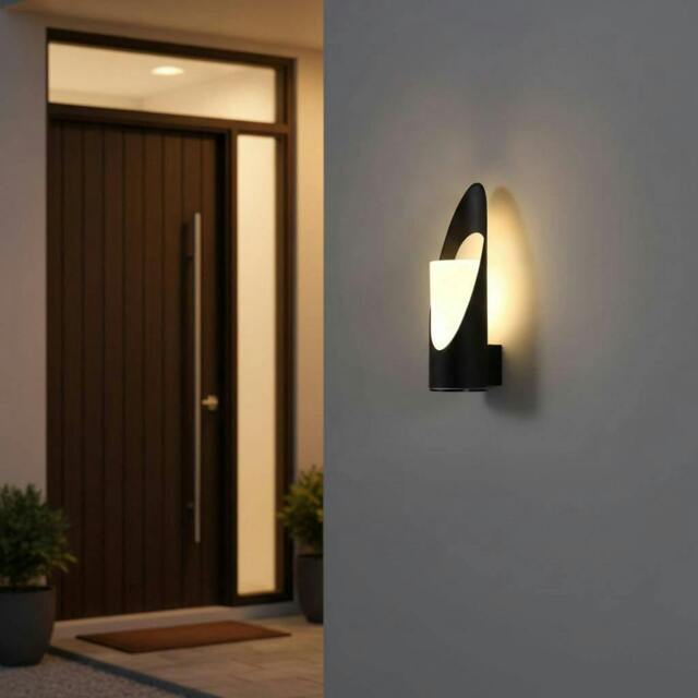 Rackhams 5 Watt 360mm Tall Black Outdoor Wall Light - image 1