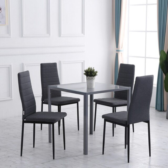 Rackhams Dining Chairs Upholstered Fabric Accent Chairs with Metal Legs, Set of 4 - image 1