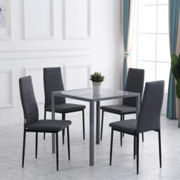 Rackhams Dining Chairs Upholstered Fabric Accent Chairs with Metal Legs, Set of 4