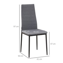 Rackhams Dining Chairs Upholstered Fabric Accent Chairs with Metal Legs, Set of 4 - thumbnail 5