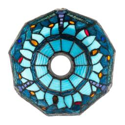 Rackhams Midnight and Sky Blue Stained Glass Dragonfly Tiffany Pendant Shade - thumbnail 3
