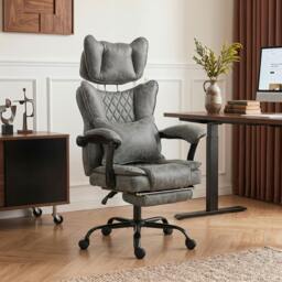 Rackhams Big and Tall Office Chair with Lumbar Support, Grey - thumbnail 1