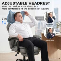 Rackhams Big and Tall Office Chair with Lumbar Support, Grey - thumbnail 5