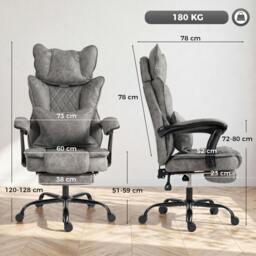 Rackhams Big and Tall Office Chair with Lumbar Support, Grey - thumbnail 3