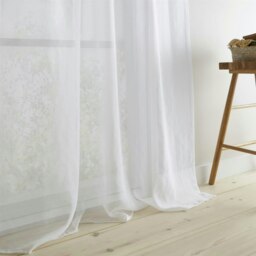 "Rackhams Izmir White Tab Top Voile - White - 55x48"" - Voile Panel" - thumbnail 4