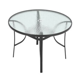 Rackhams 2/4/6 Seater Garden Round Table With Umbrella Hole or Outdoor Chairs - Only 2Pcs Black Chairs - thumbnail 5
