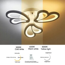 Rackhams Petal Modern LED Ceiling Light Dimmable/Non-Dimmable (Version B) - W 66 x L 66 cm - Non-dimmable (White VGow) - thumbnail 5