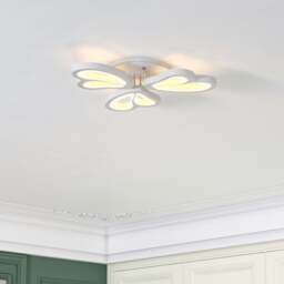 Rackhams Petal Modern LED Ceiling Light Dimmable/Non-Dimmable (Version B) - W 66 x L 66 cm - Non-dimmable (White VGow) - thumbnail 3