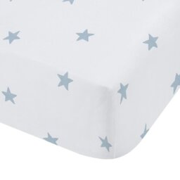Rackhams Mini Star & Stripes Cotton Fitted Sheet Blue - Single - Blue - thumbnail 3