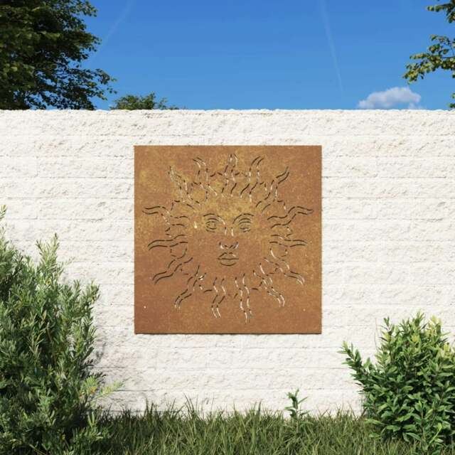 Rackhams Garden Wall Decoration 55x55 cm Corten Steel Sun Design