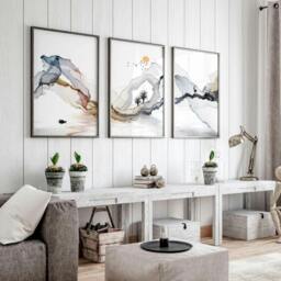 Rackhams Framed print set of 3 - Landscape wall art for Living room - 16 x 22 inches / 40.65 cm x 56 cm - Polyester Canvas 260 gsm - Canvas wrapped - thumbnail 6