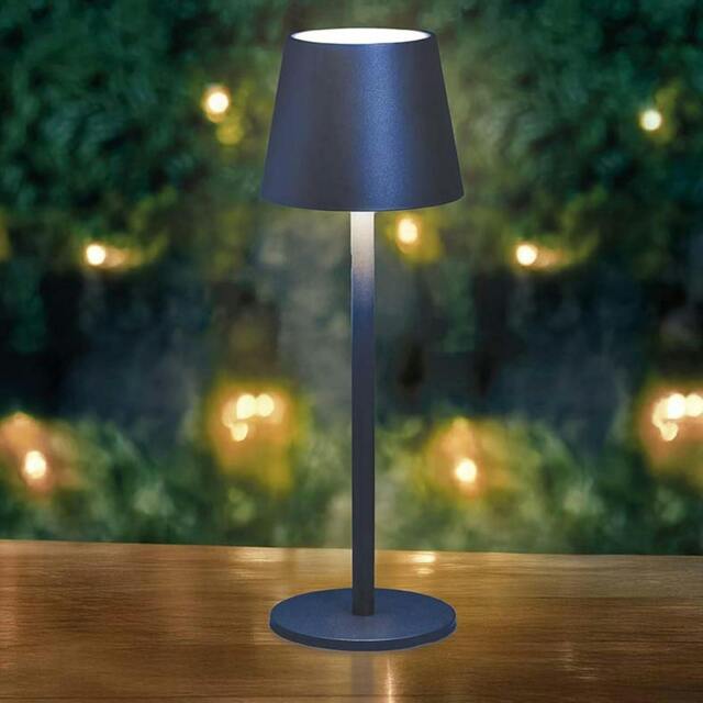 Rackhams Turin Cordless Table Lamp Outdoor Indoor Room Lantern LED Reading Desk Light - Navy - image 1