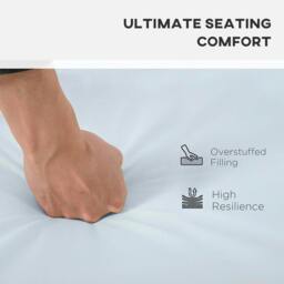 Rackhams 3 PCs Outdoor Seat Cushion for Rattan Furniture, Garden Furniture Cushions, Grey - thumbnail 6