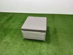 Rackhams Garden Outdoor Rattan Furniture Set Rattan Corner Sofa Oblong Dining Table Set with Big Footstool Light Grey Mixed 7 Seater - thumbnail 6