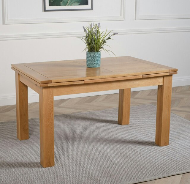 Rackhams Richmond Solid Oak Extendable Dining Table - 140 to 220cm - Brown - Matte Laquer - 1 - image 1