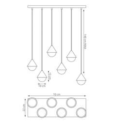 Rackhams GIRO Pendant Lamp 6 x G9 Black - thumbnail 6