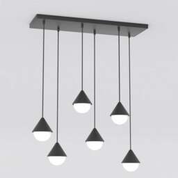 Rackhams GIRO Pendant Lamp 6 x G9 Black