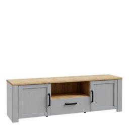 Rackhams Bohol 2 Door 1 Drawer TV Unit in Grey/Riviera Oak - 1