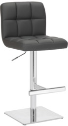 Rackhams Allegro Deluxe Kitchen and Breakfast Bar Stool, Adjustable Swivel Gas Lift, Charcoal Grey - thumbnail 1