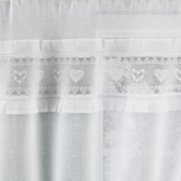 "Rackhams Lucy Embroidered Heart Kitchen Window Set Curtain Pair with Frill Edging and Matching Tie Backs - Black - 55"" (140cm) Width x 42"" (107cm) Drop" - thumbnail 6