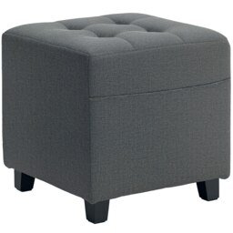 Rackhams Small Footstool Square Ottoman with Padded Seat - thumbnail 3