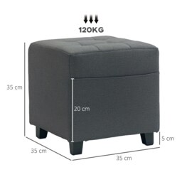 Rackhams Small Footstool Square Ottoman with Padded Seat - thumbnail 4