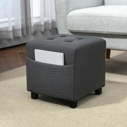 Rackhams Small Footstool Square Ottoman with Padded Seat - thumbnail 2