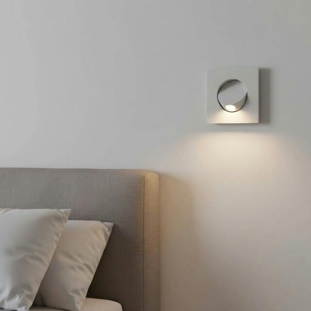 Rackhams 3 Watt Square White Recessed LED Reading Light For Bed - image 1