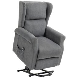 Rackhams Power Lift Chair, Fabric Recliner Armchair w/ Remote Charcoal Grey - Charcoal grey - Steel base - Charcoal grey - thumbnail 2