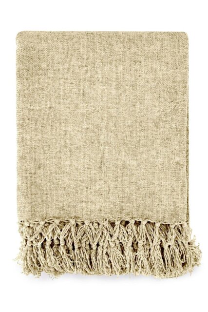 Rackhams Darcy Tassel Natural Blanket/Throw - Natural - 130x150cm - image 1