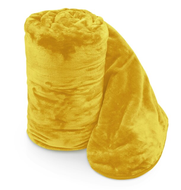 Rackhams Mink Flannel Throw - 150cm x 200cm - Ochre - image 1