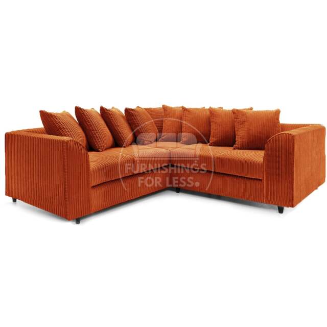 Rackhams Ferguson / Luxor Full Jumbo Cord Corner Sofa - Orange - image 1
