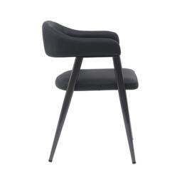 Rackhams Dining Chairs Set of 2, Wrap Around Armchair, Vintage Design in Tan, Grey, or Black for Sophisticated Spaces (Black) - Black - Metal Steel frame - 47.5cm(d)76cm(h)52cm(w) - thumbnail 4