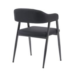 Rackhams Dining Chairs Set of 2, Wrap Around Armchair, Vintage Design in Tan, Grey, or Black for Sophisticated Spaces (Black) - Black - Metal Steel frame - 47.5cm(d)76cm(h)52cm(w) - thumbnail 5