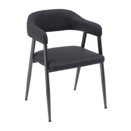 Rackhams Dining Chairs Set of 2, Wrap Around Armchair, Vintage Design in Tan, Grey, or Black for Sophisticated Spaces (Black) - Black - Metal Steel frame - 47.5cm(d)76cm(h)52cm(w) - thumbnail 3