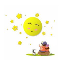 Rackhams Sun LED Childrens Lamp Charming Fun Night Light Ultra Low Consumption 0.6W Colourful Wall Decals Create A 3D Effect - thumbnail 3