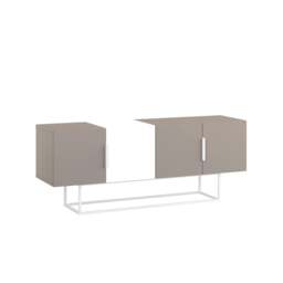 Rackhams Tontini Modern TV Unit Multimedia Centre with Storage TV Cabinet 140cm - Oak White - thumbnail 2
