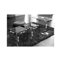 Rackhams Modena Bent Glass Coffee Table Set for Living Room - Transparent - Transparent - thumbnail 6