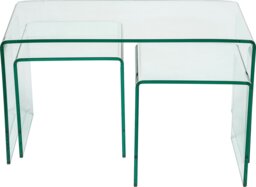 Rackhams Modena Bent Glass Coffee Table Set for Living Room - Transparent - Transparent - thumbnail 5