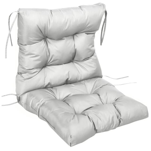 Rackhams Garden Back Chair Cushion, Comfortable Patio Seat Cushion Pad with Backrest for Outdoor & Indoor Use, Light Grey - image 1