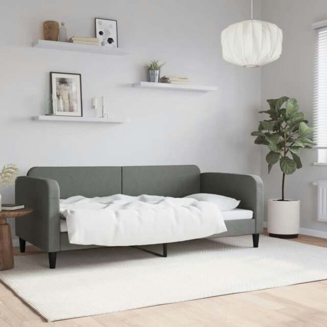 Rackhams Day Bed Dark Grey 90x190 cm Fabric