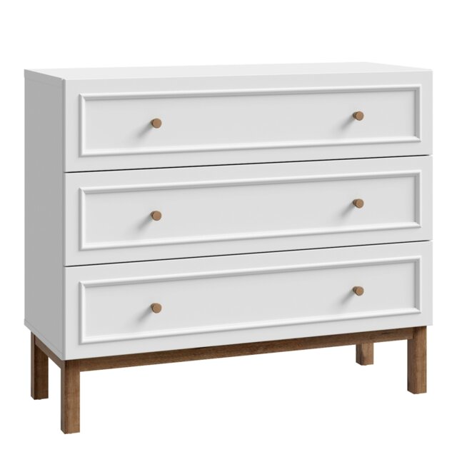 Rackhams Wensley 3 Drawer Chest in Light Grey and Oak - Grey & Oak - Matt - Melamine - image 1
