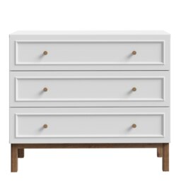 Rackhams Wensley 3 Drawer Chest in Light Grey and Oak - Grey & Oak - Matt - Melamine - thumbnail 2