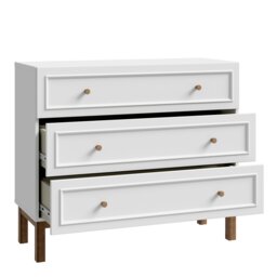 Rackhams Wensley 3 Drawer Chest in Light Grey and Oak - Grey & Oak - Matt - Melamine - thumbnail 3