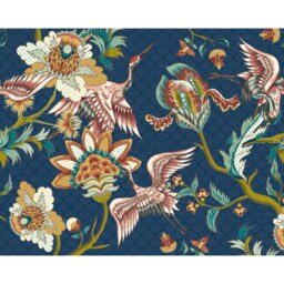 Rackhams Cranes in Flight Wall Mural - Navy Blue - Large - W350cm x H280cm - thumbnail 2