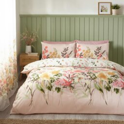 Rackhams Countryside Floral Reversible Duvet Cover Set - White - Single - thumbnail 3