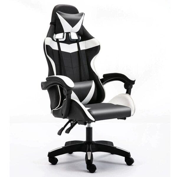 Rackhams Adjustable Ergonomic Computer Office Desk Chair - Black & White - image 1